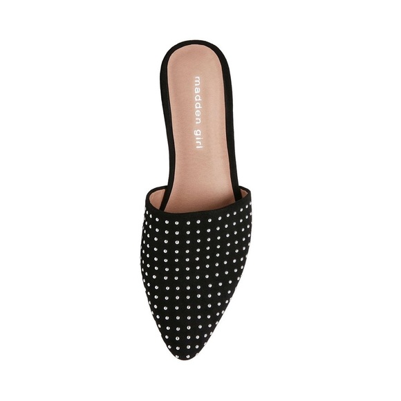 STEVE MADDEN| Tania Black Fabric Studded Mule - Picture 2 of 7